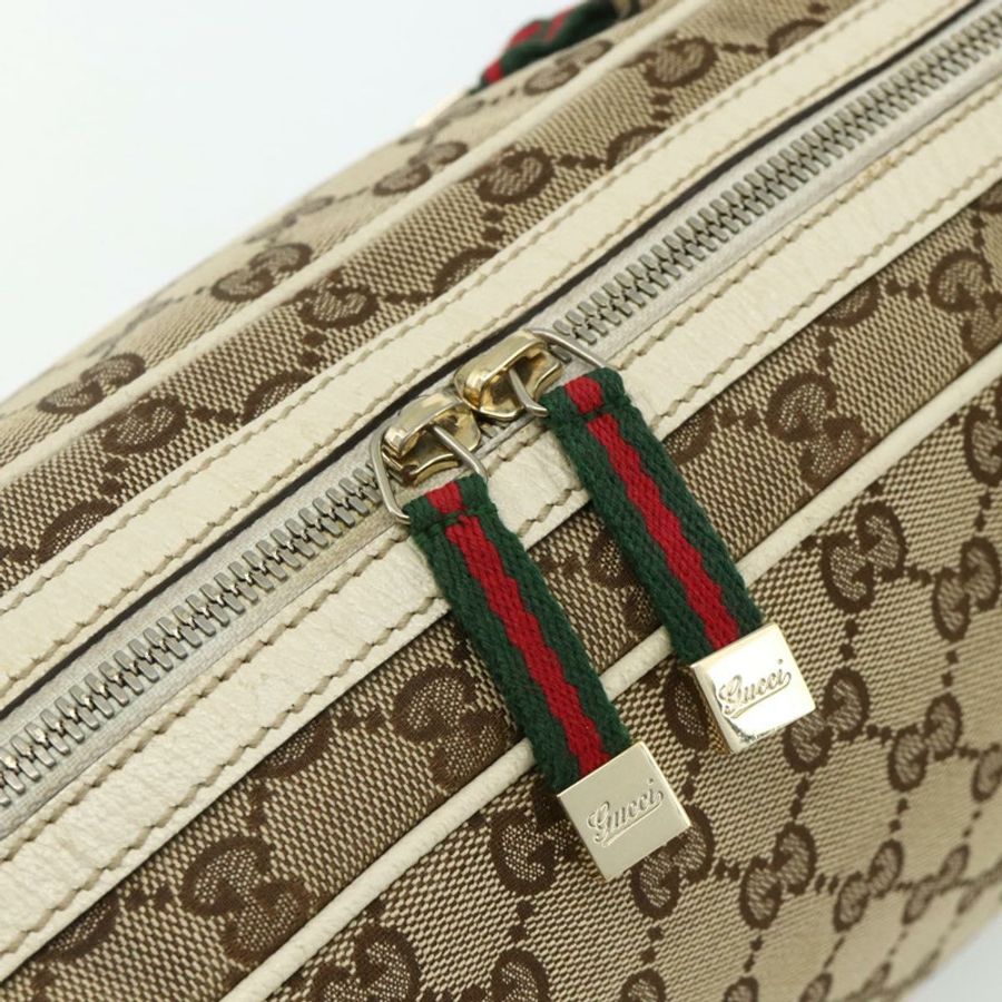 【日本直送】GUCCI GG帆布Princey Web Sherry系列手提包 米色 金色 161720 正品 179038A-9