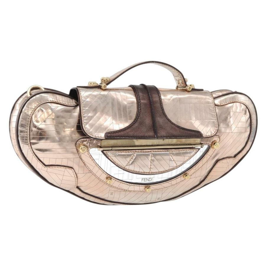 【日本直送】FENDI 手提包 漆皮 青銅金色 正品 179053A-0