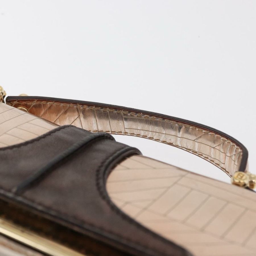 【日本直送】FENDI 手提包 漆皮 青銅金色 正品 179053A-7
