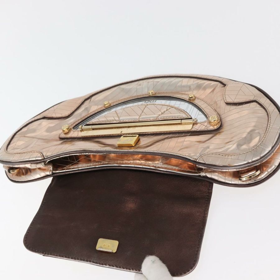 【日本直送】FENDI 手提包 漆皮 青銅金色 正品 179053A-9