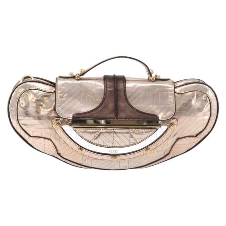【日本直送】FENDI 手提包 漆皮 青銅金色 正品 179053A-12