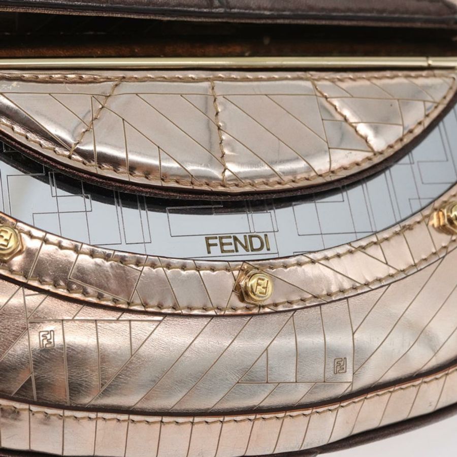 【日本直送】FENDI 手提包 漆皮 青銅金色 正品 179053A-16