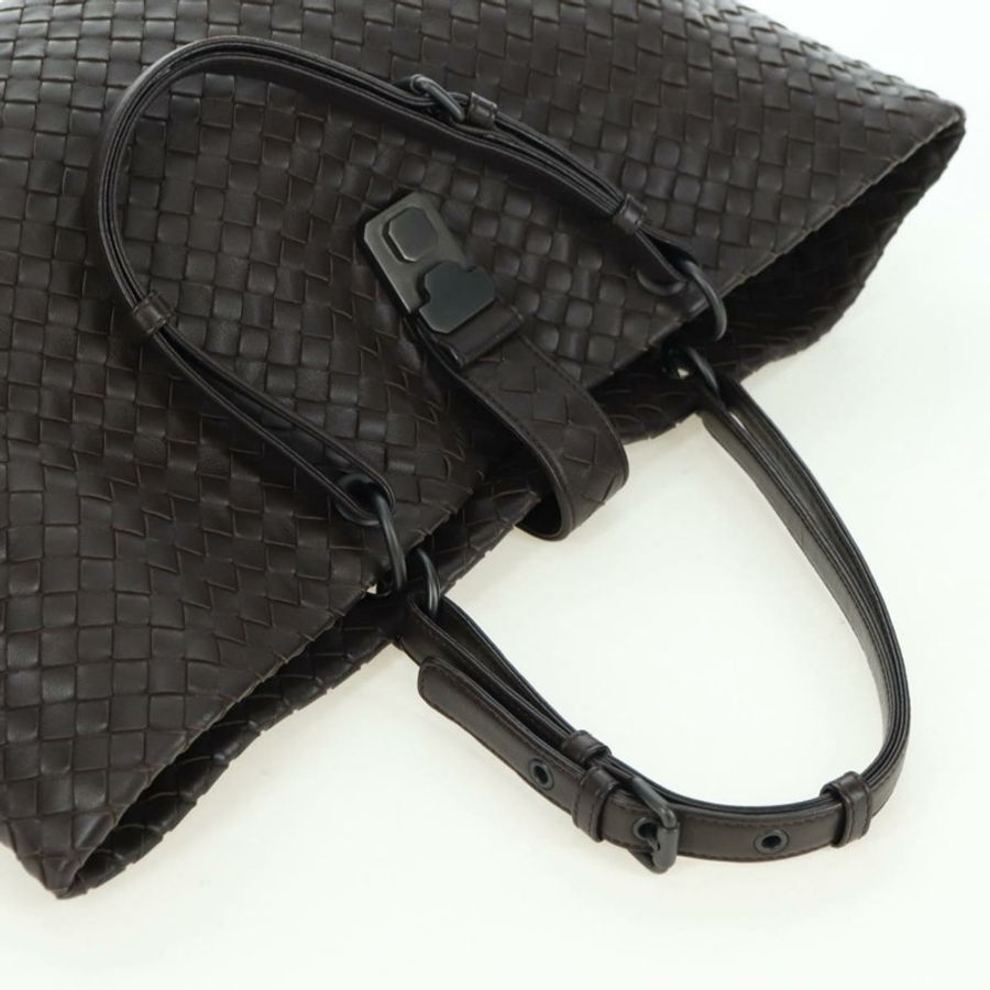 【日本直送】BOTTEGA VENETA INTRECCIATO Ready Lock 手提包 皮革 棕色 正品 am11570SAV-5
