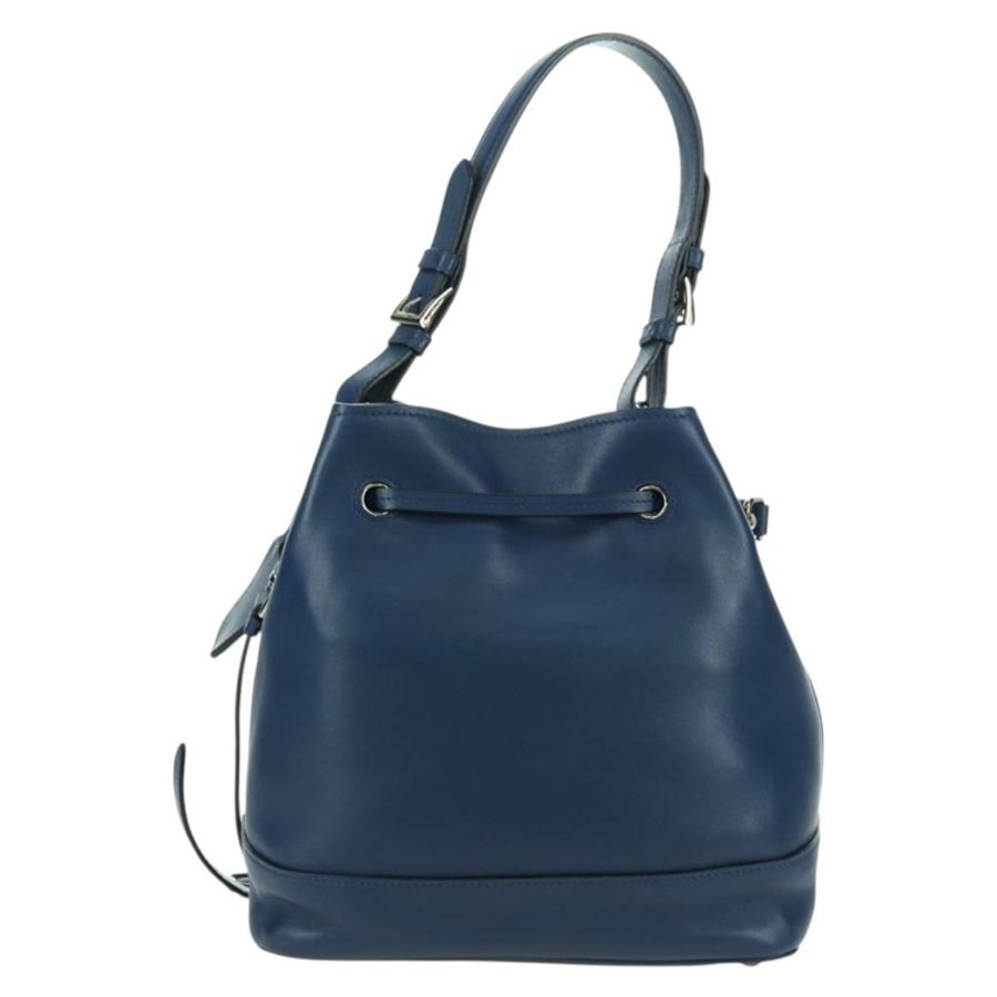 【日本直送】PRADA 皮革雙肩包,海軍藍/銀色,正品,貨號 179301M-1