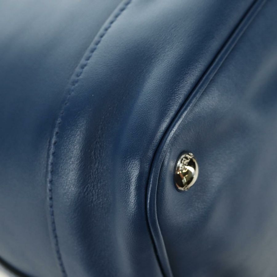 【日本直送】PRADA 皮革雙肩包,海軍藍/銀色,正品,貨號 179301M-18