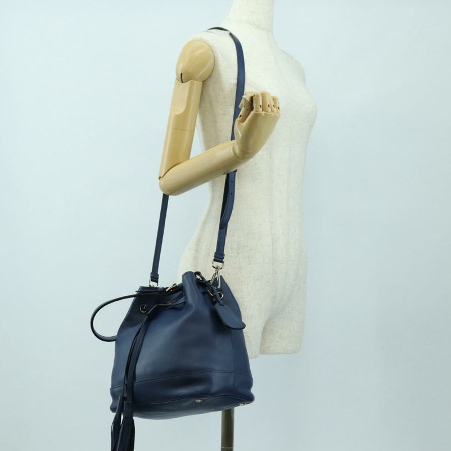 【日本直送】PRADA 皮革雙肩包,海軍藍/銀色,正品,貨號 179301M-28