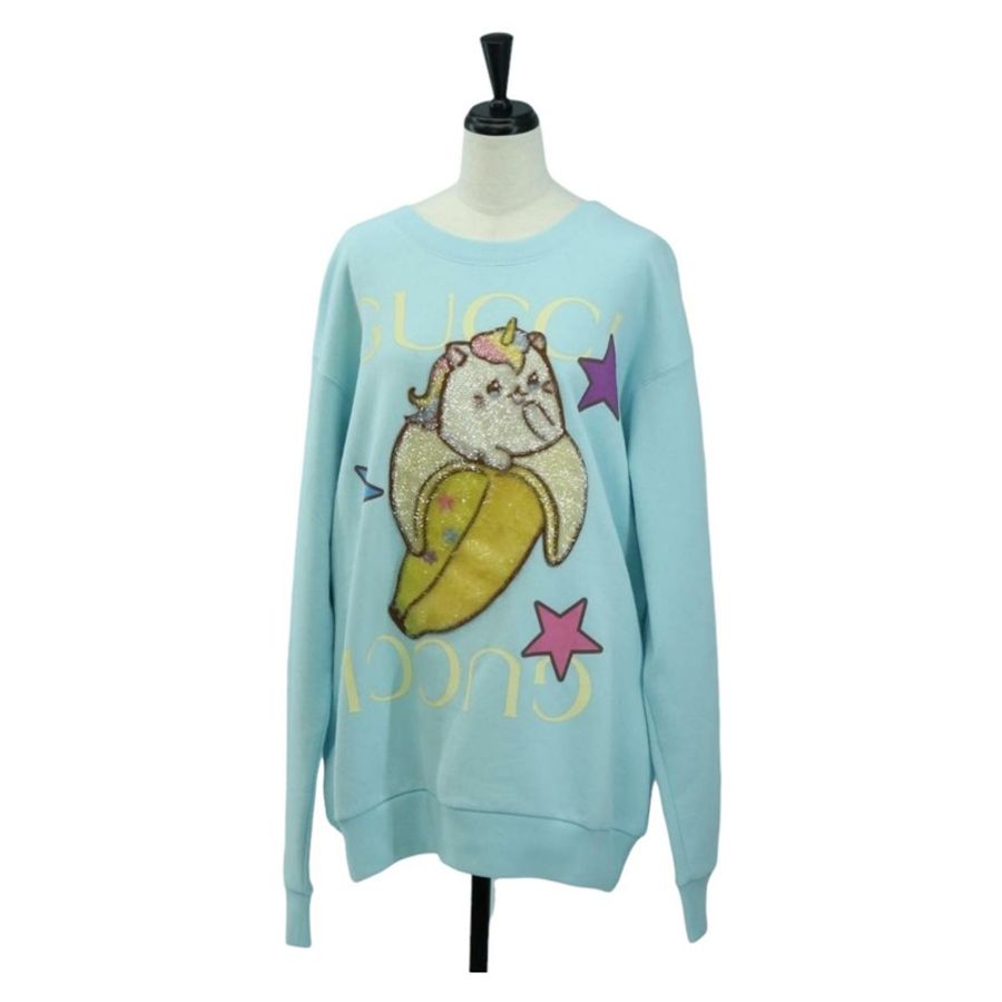 【日本直送】GUCCI Bananya 聯名款運動鞋,棉質淺藍色,貨號 179651M-0