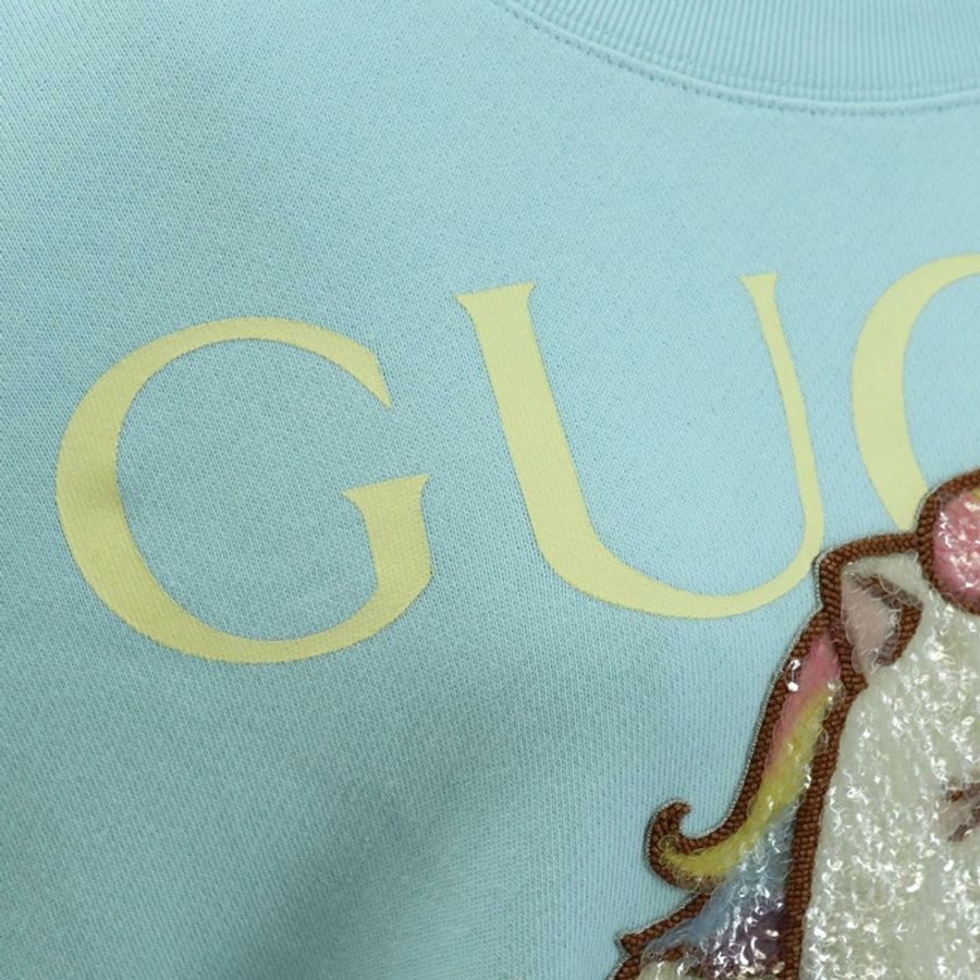 【日本直送】GUCCI Bananya 聯名款運動鞋,棉質淺藍色,貨號 179651M-6