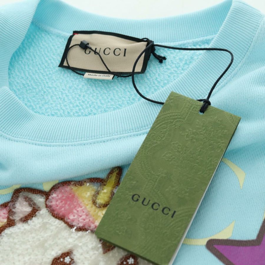 【日本直送】GUCCI Bananya 聯名款運動鞋,棉質淺藍色,貨號 179651M-14