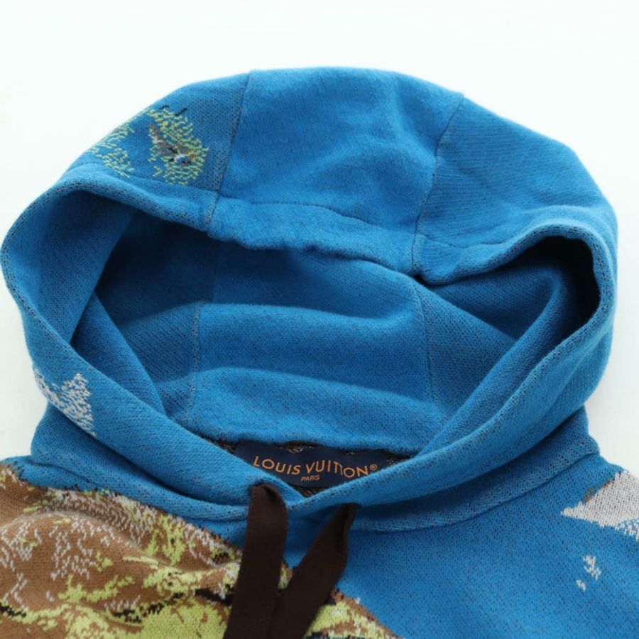 【日本直送】路易威登針織連帽衫，純棉，藍色，LV正品，貨號179652M-11