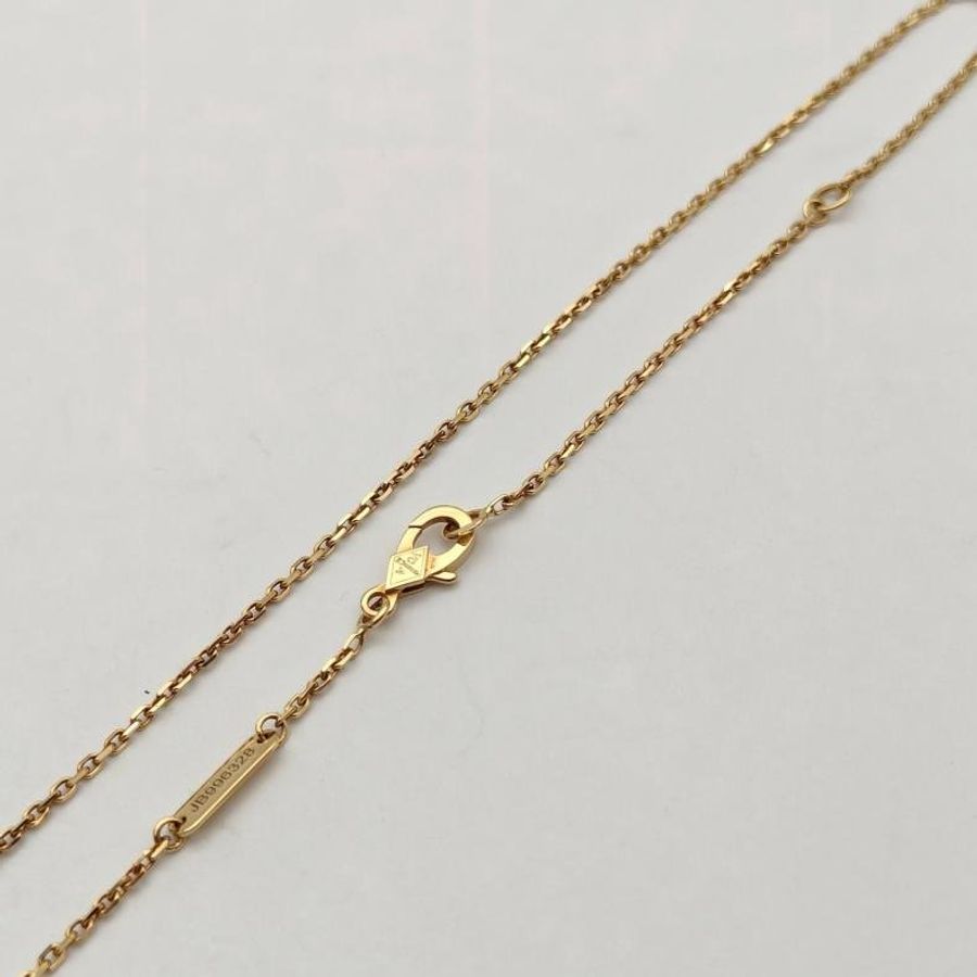 VAN CLEEF&ARPELS VintageAlhambra中號單花項鏈新扣18K黃金/縞瑪瑙-3