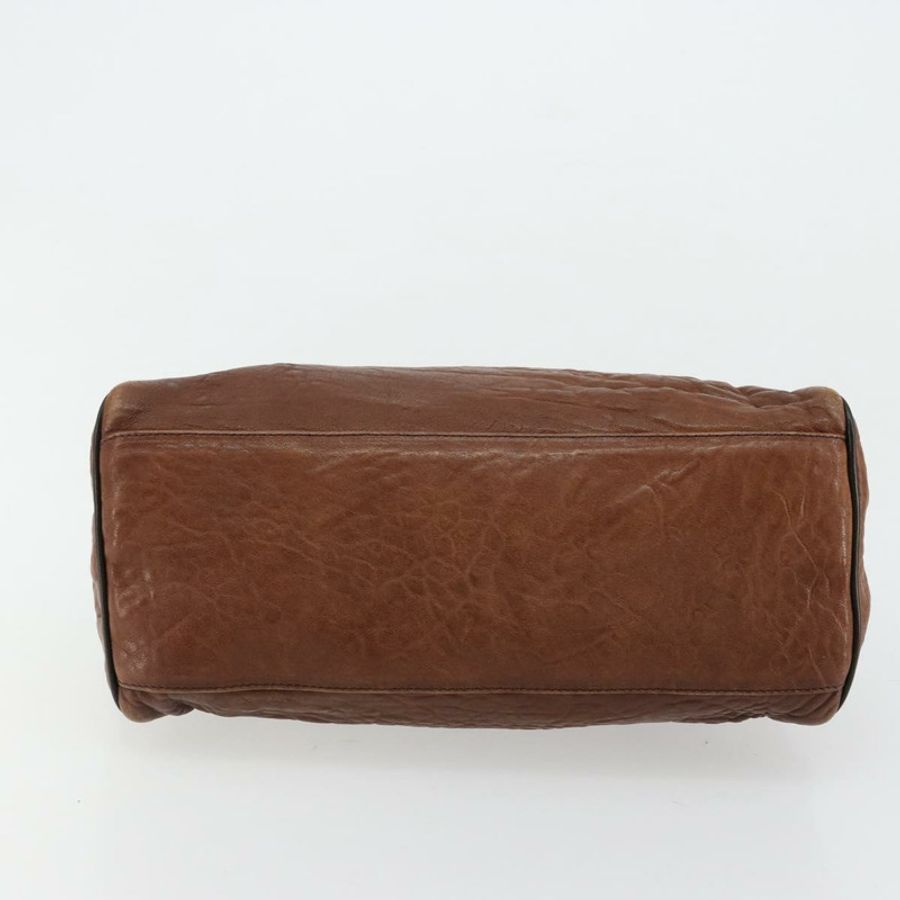 【日本直送】FENDI Enitco 手提包 皮革 棕色 金色 正品 179605A-4