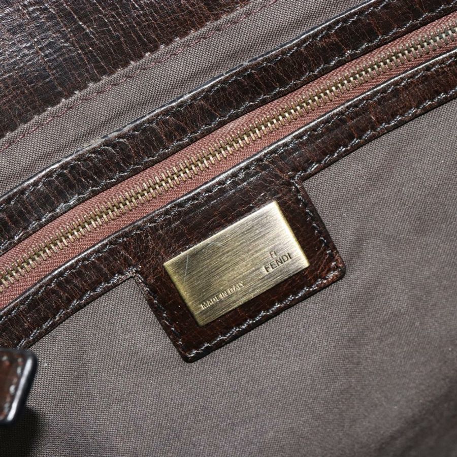 【日本直送】FENDI Enitco 手提包 皮革 棕色 金色 正品 179605A-16