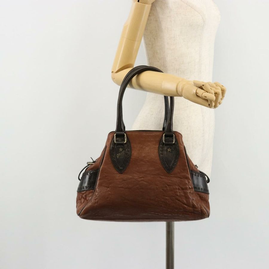 【日本直送】FENDI Enitco 手提包 皮革 棕色 金色 正品 179605A-21