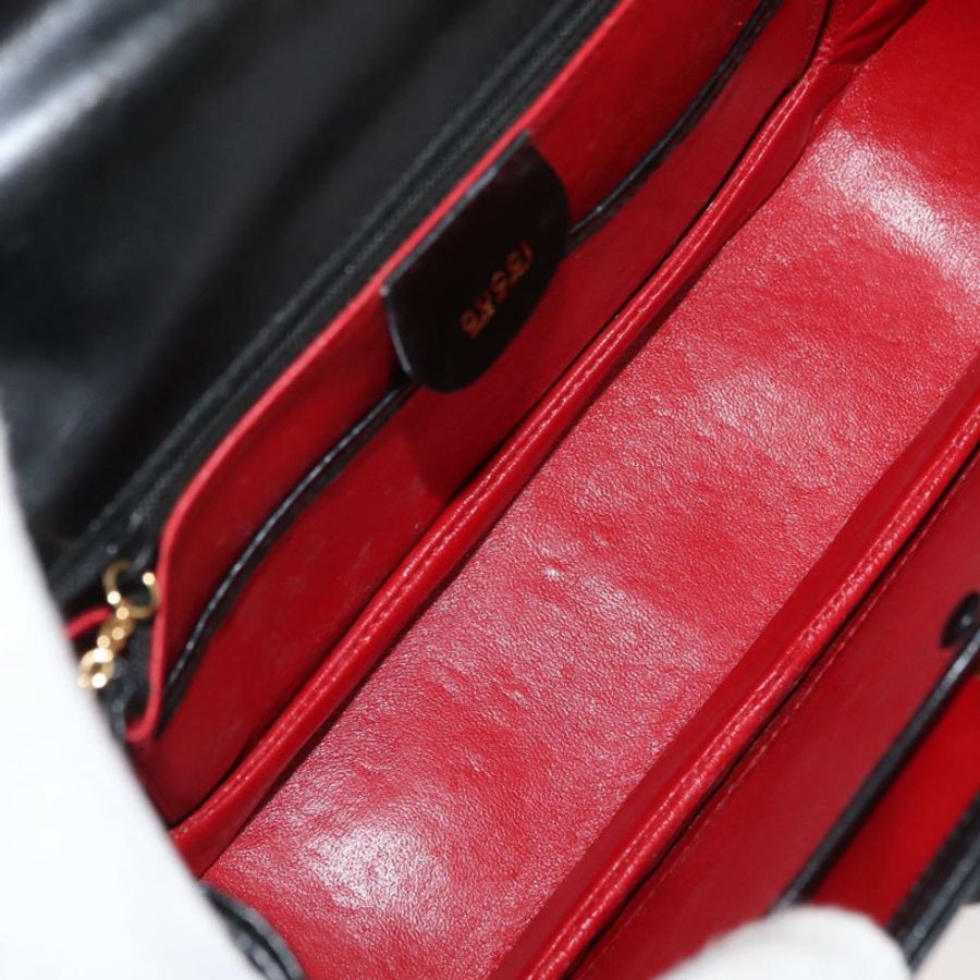 【日本直送】GUCCI 竹節手提包 皮革 黑色 金色 000 1227 0633 正品 178723V-9
