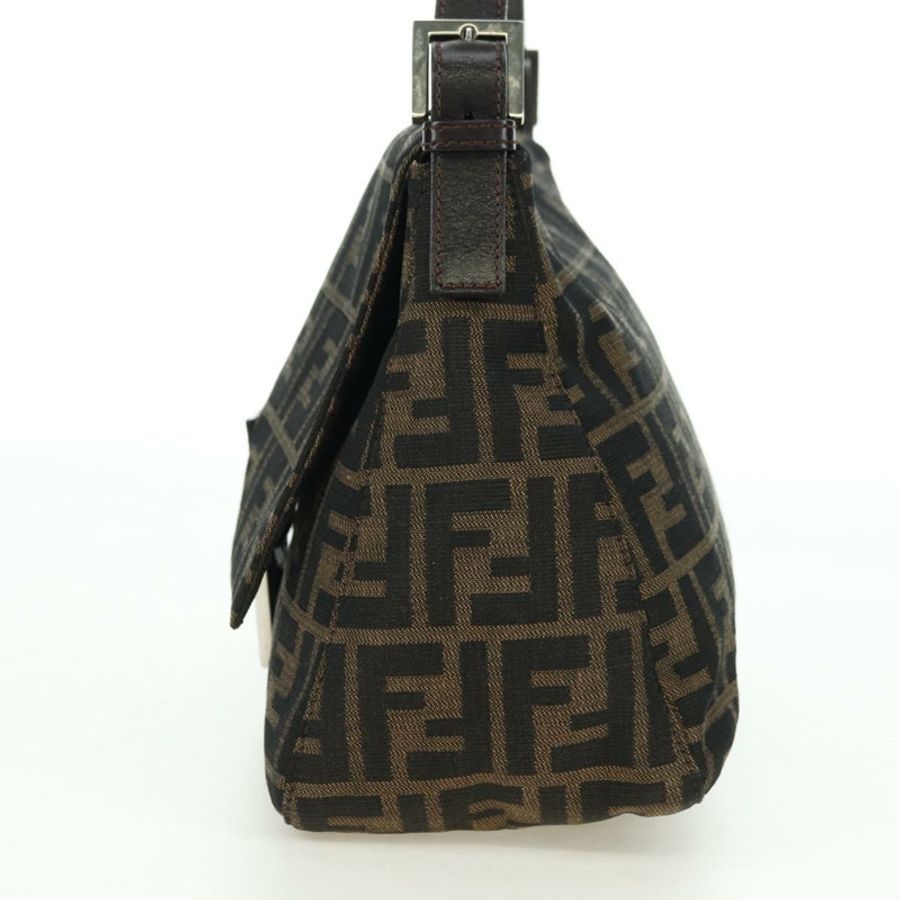 【日本直送】FENDI Zucca帆布Mamma Baguette單肩包 黑色棕色 正品 178747V-2