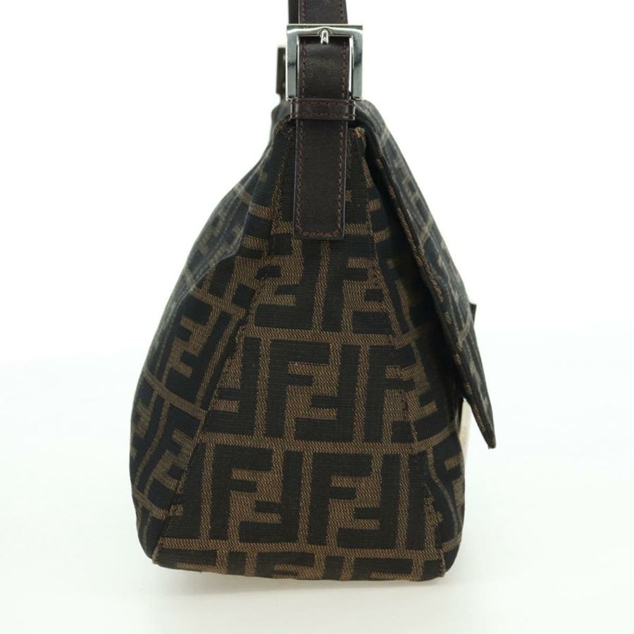 【日本直送】FENDI Zucca帆布Mamma Baguette單肩包 黑色棕色 正品 178747V-3