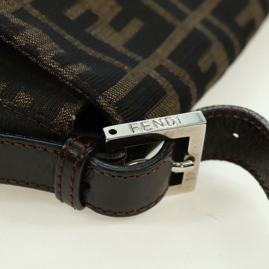 【日本直送】FENDI Zucca帆布Mamma Baguette單肩包 黑色棕色 正品 178747V-8