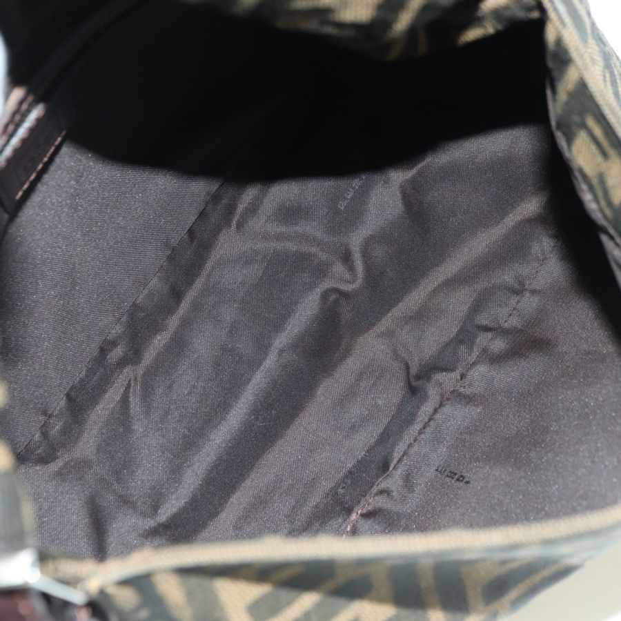 【日本直送】FENDI Zucca帆布Mamma Baguette單肩包 黑色棕色 正品 178747V-10