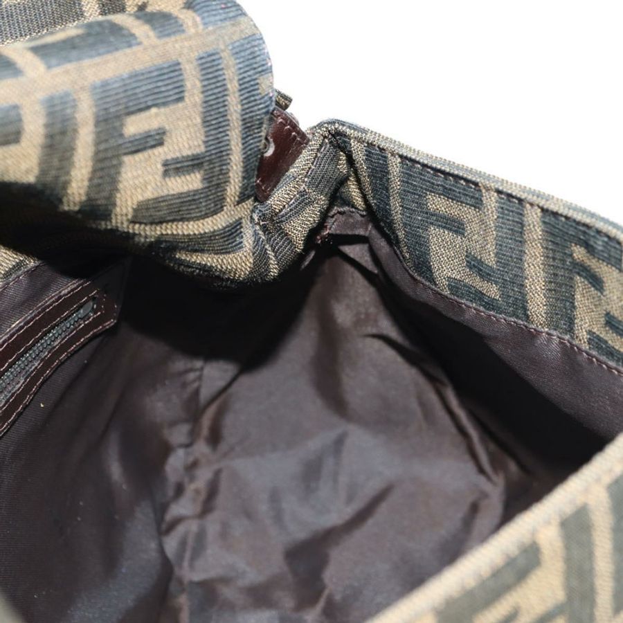 【日本直送】FENDI Zucca帆布Mamma Baguette單肩包 黑色棕色 正品 178747V-19