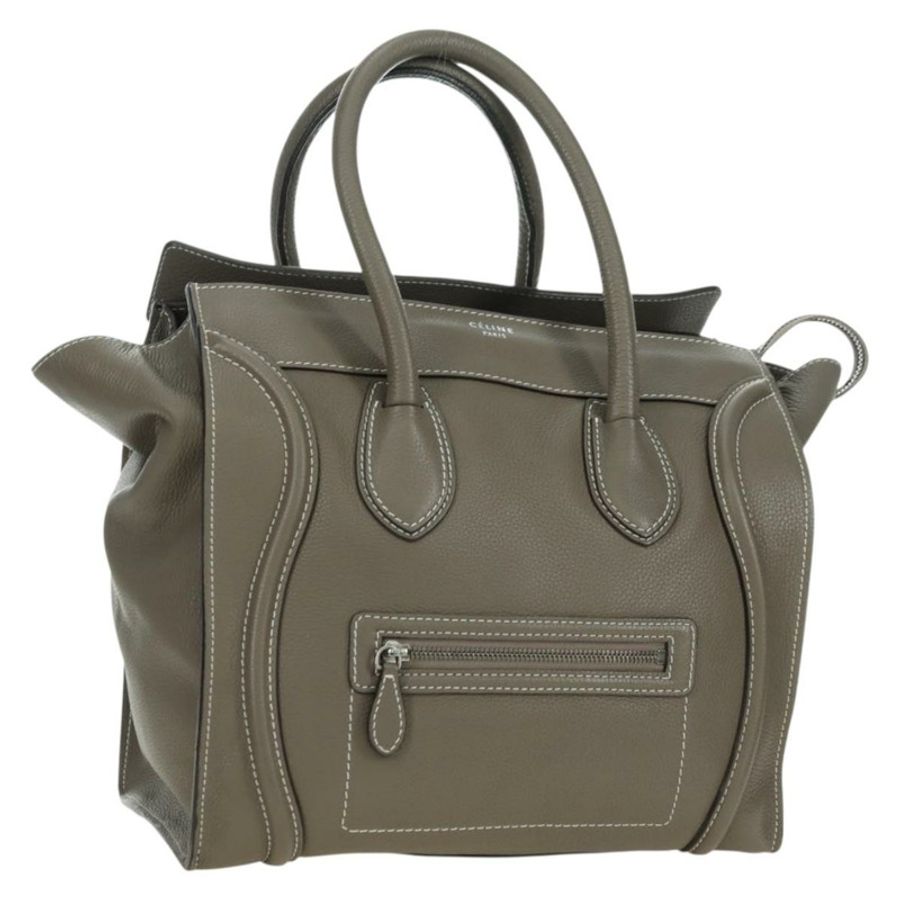 【日本直送】CELINE Luggage Mini Shopper 手提包 皮革 灰色 銀色 正品 am11602V-0