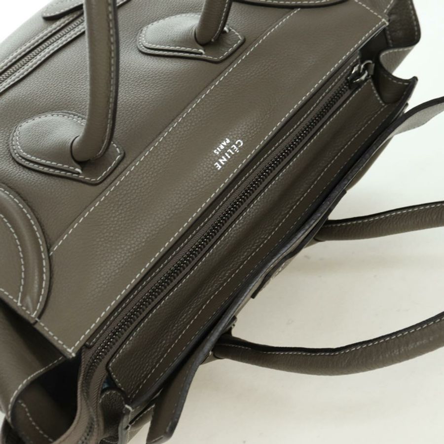 【日本直送】CELINE Luggage Mini Shopper 手提包 皮革 灰色 銀色 正品 am11602V-5