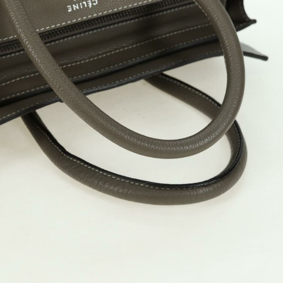 【日本直送】CELINE Luggage Mini Shopper 手提包 皮革 灰色 銀色 正品 am11602V-6