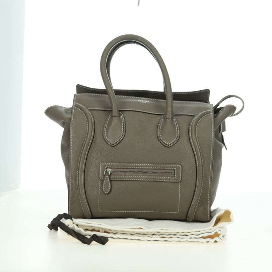 【日本直送】CELINE Luggage Mini Shopper 手提包 皮革 灰色 銀色 正品 am11602V-11