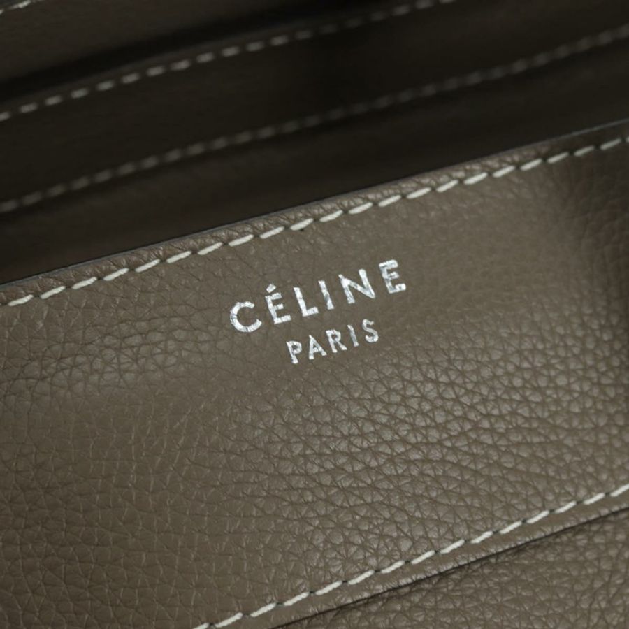 【日本直送】CELINE Luggage Mini Shopper 手提包 皮革 灰色 銀色 正品 am11602V-17