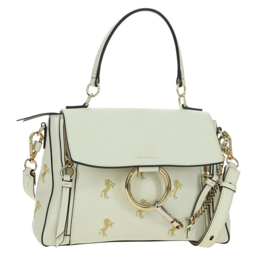 【日本直送】Chloe Fay 手提包 皮革 兩用 白色 金色 正品 am11624V-0