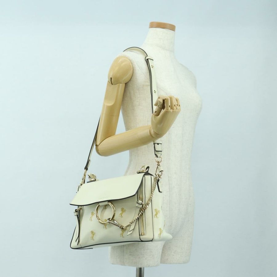 【日本直送】Chloe Fay 手提包 皮革 兩用 白色 金色 正品 am11624V-26