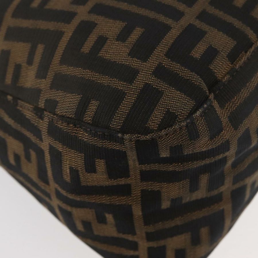 【日本直送】FENDI Zucca帆布Mamma Baguette單肩包 黑色棕色 正品 179387V-15