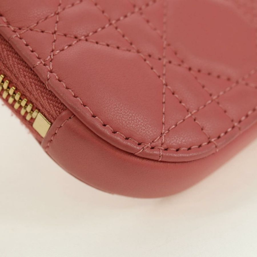 【日本直送】Christian Dior Cannage 鏈條手機包 羊皮 粉紅色 金色 正品 179066M-14