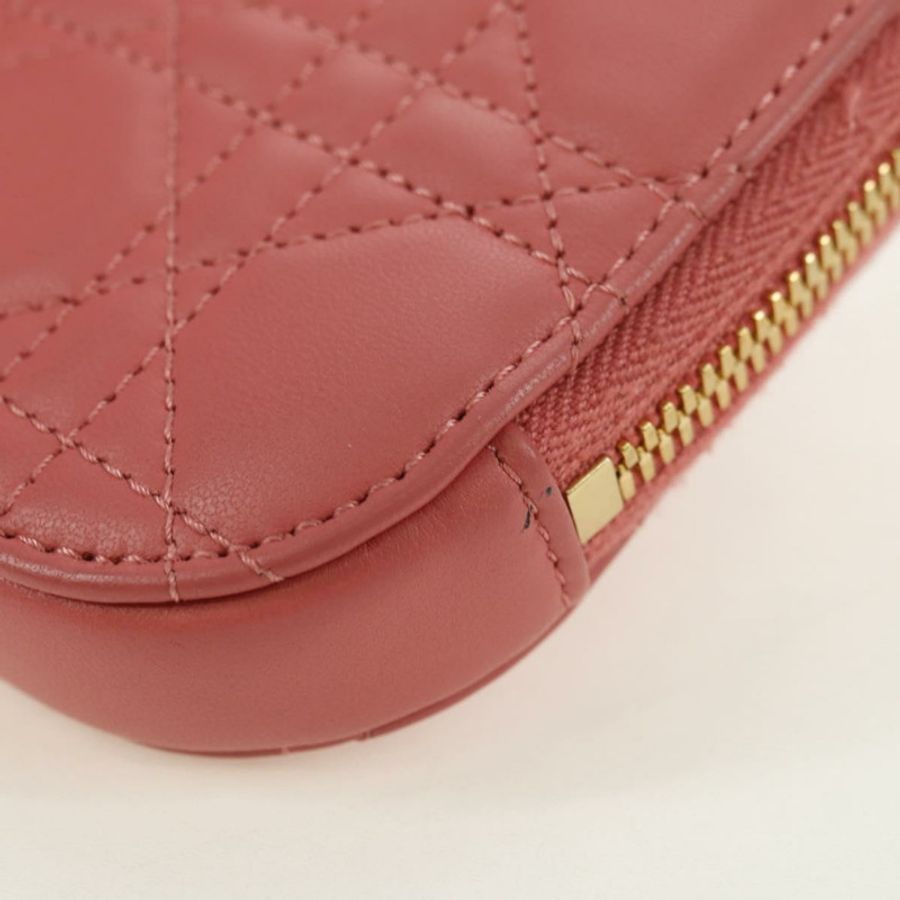 【日本直送】Christian Dior Cannage 鏈條手機包 羊皮 粉紅色 金色 正品 179066M-15