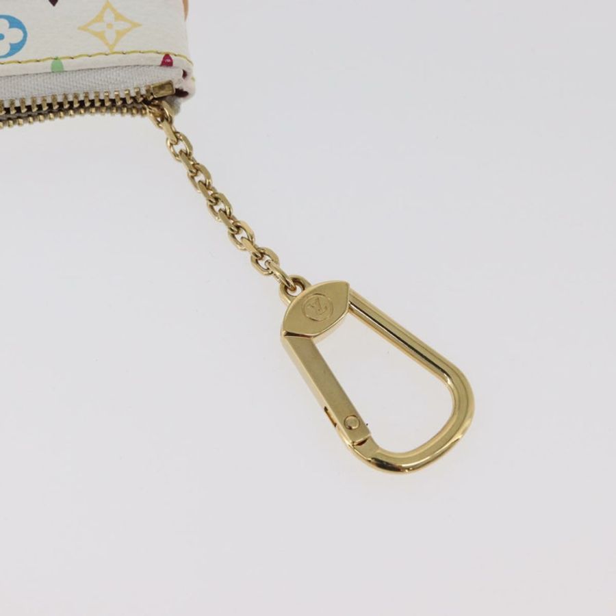 【日本直送】路易威登 Monogram Multicolor Pochette MM 手拿包 白色 M60028 LV Auth 178378A-7