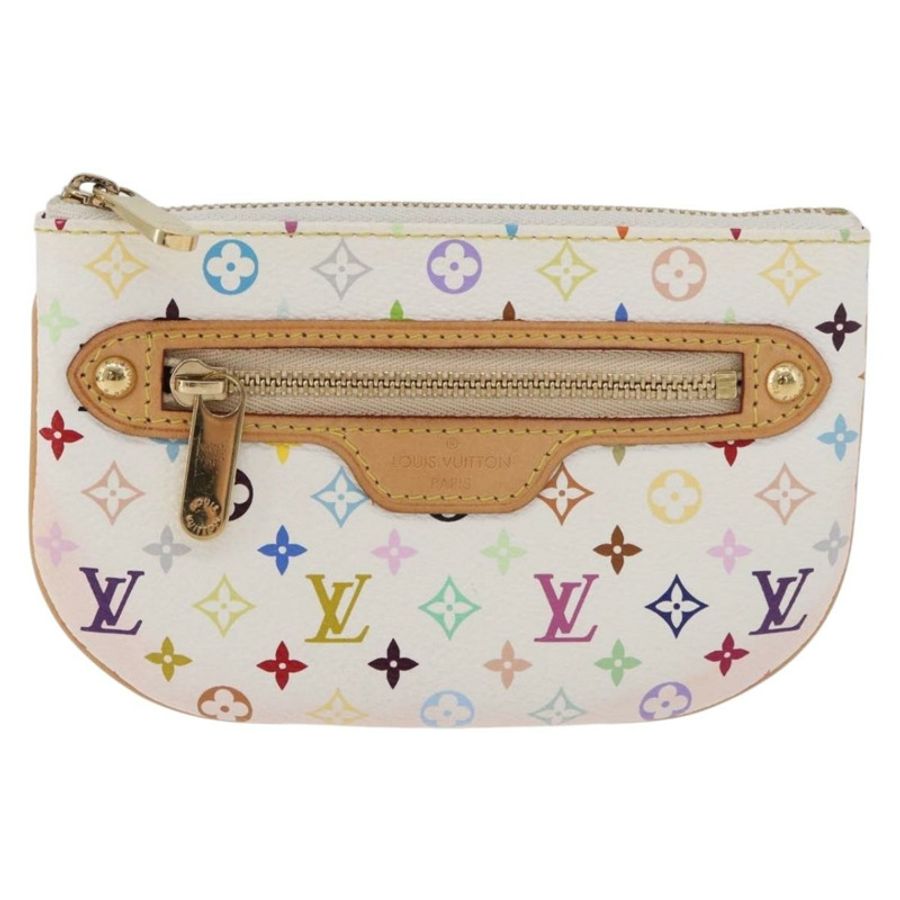 【日本直送】路易威登 Monogram Multicolor Pochette MM 手拿包 白色 M60028 LV Auth 178378A-12
