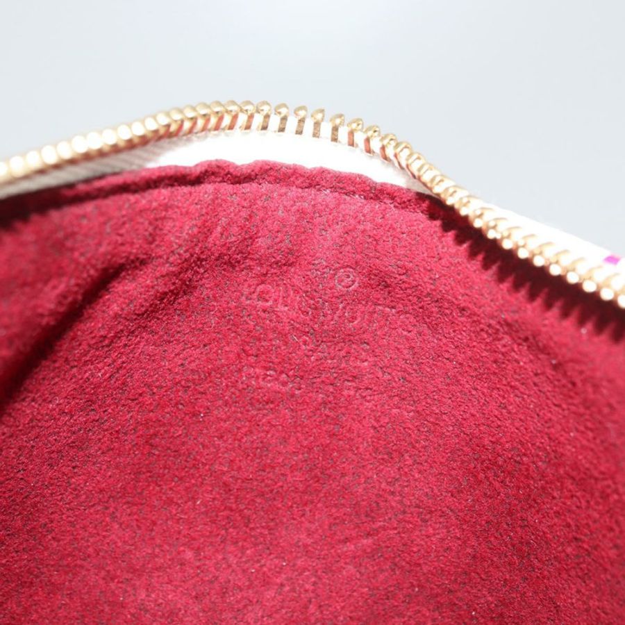【日本直送】路易威登 Monogram Multicolor Pochette MM 手拿包 白色 M60028 LV Auth 178378A-17