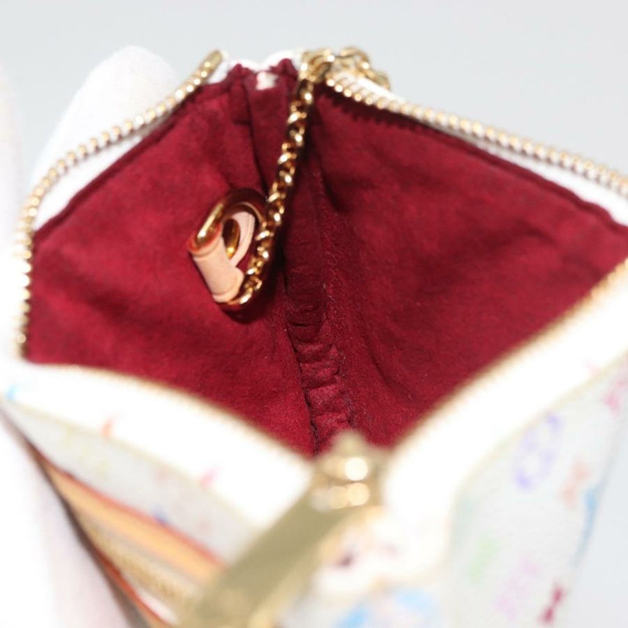 【日本直送】路易威登 Monogram Multicolor Pochette MM 手拿包 白色 M60028 LV Auth 178378A-18