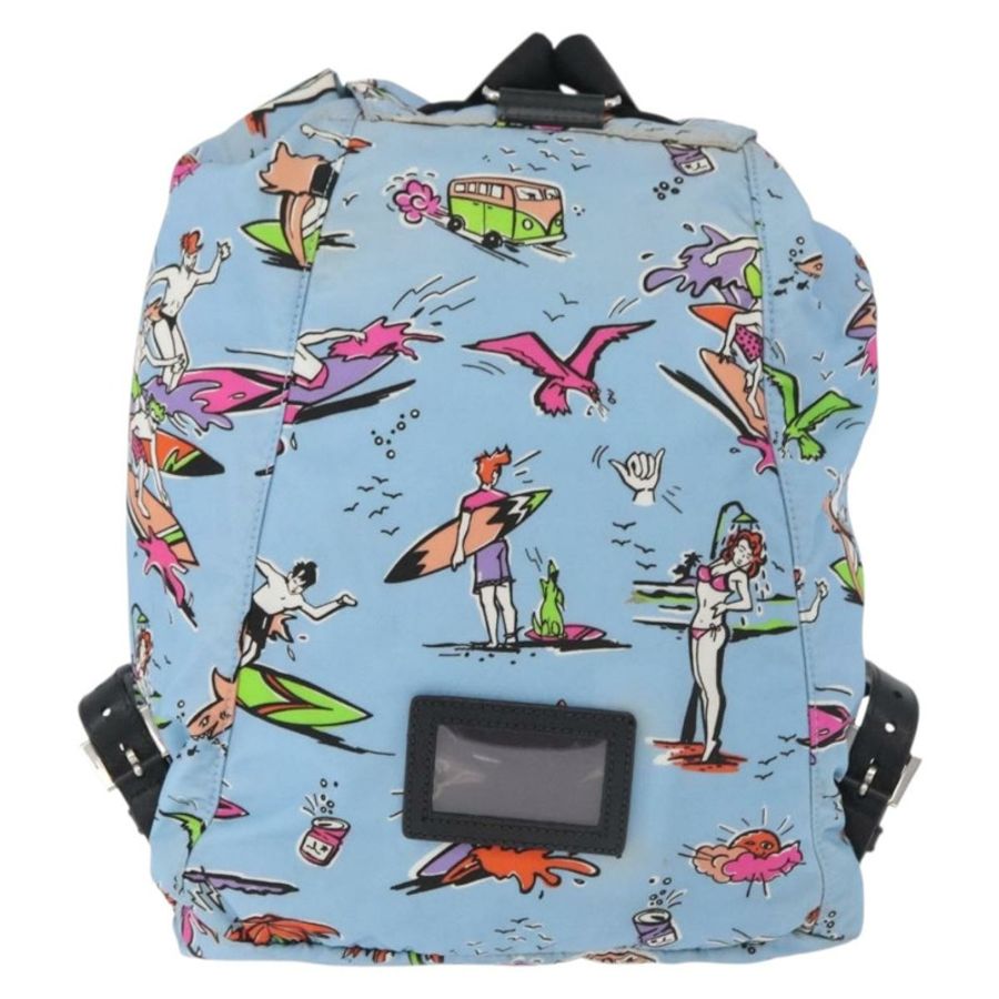 【日本直送】PRADA 雙肩包 尼龍 淺藍色 銀色 正品 179705A-1