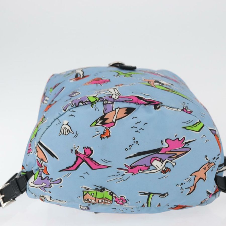【日本直送】PRADA 雙肩包 尼龍 淺藍色 銀色 正品 179705A-4