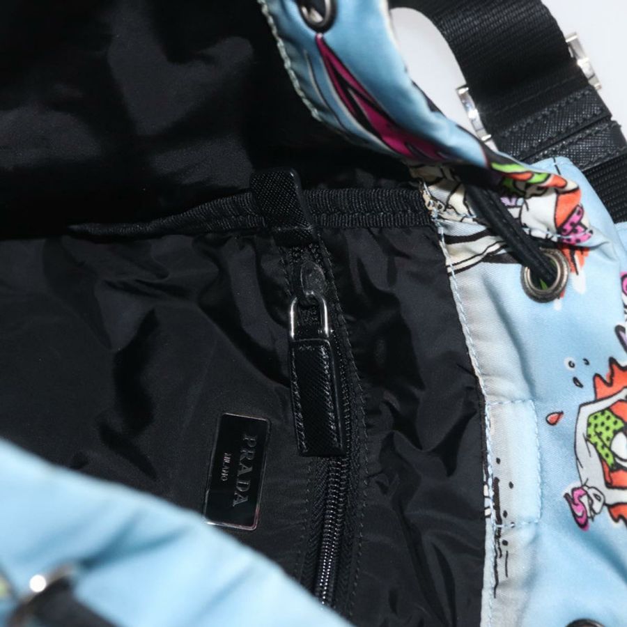 【日本直送】PRADA 雙肩包 尼龍 淺藍色 銀色 正品 179705A-22