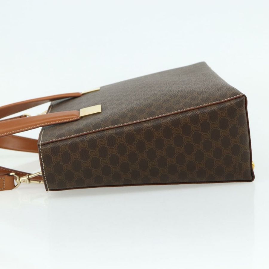 【日本直送】CELINE Macadam帆布手提包 PVC皮革 2way Brown Gold Auth 179713A-2