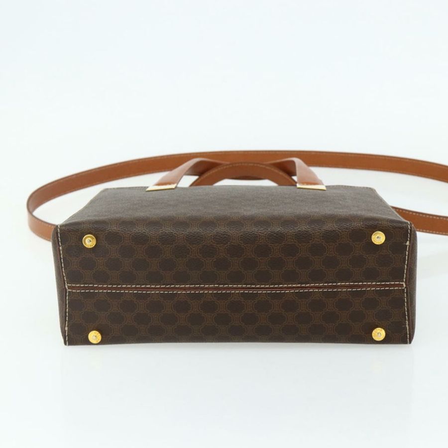 【日本直送】CELINE Macadam帆布手提包 PVC皮革 2way Brown Gold Auth 179713A-4