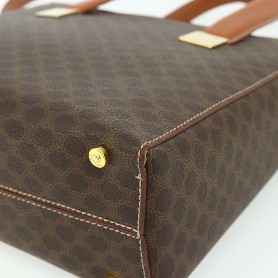 【日本直送】CELINE Macadam帆布手提包 PVC皮革 2way Brown Gold Auth 179713A-8