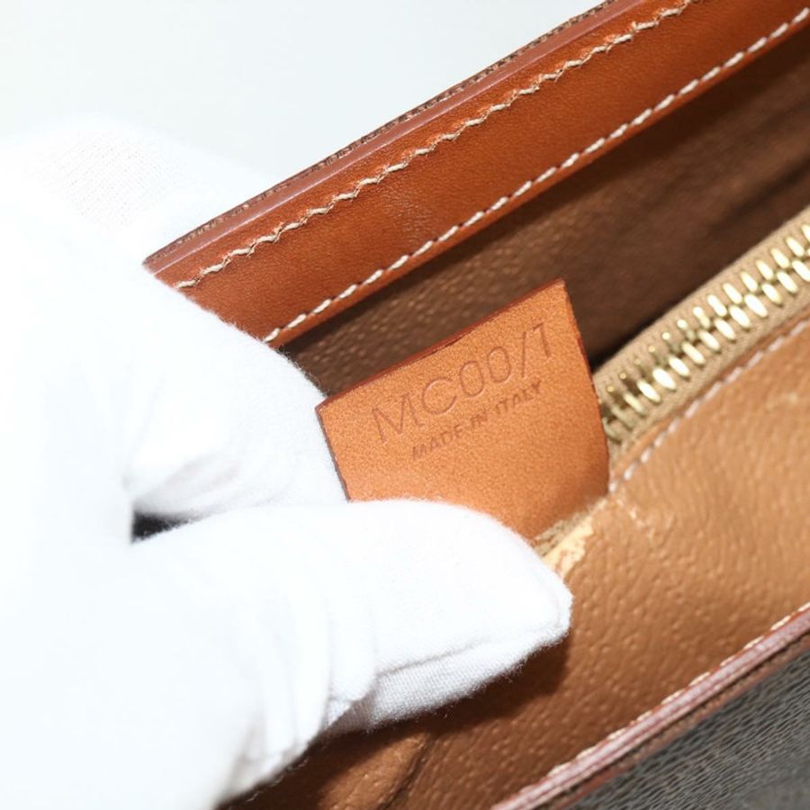 【日本直送】CELINE Macadam帆布手提包 PVC皮革 2way Brown Gold Auth 179713A-11