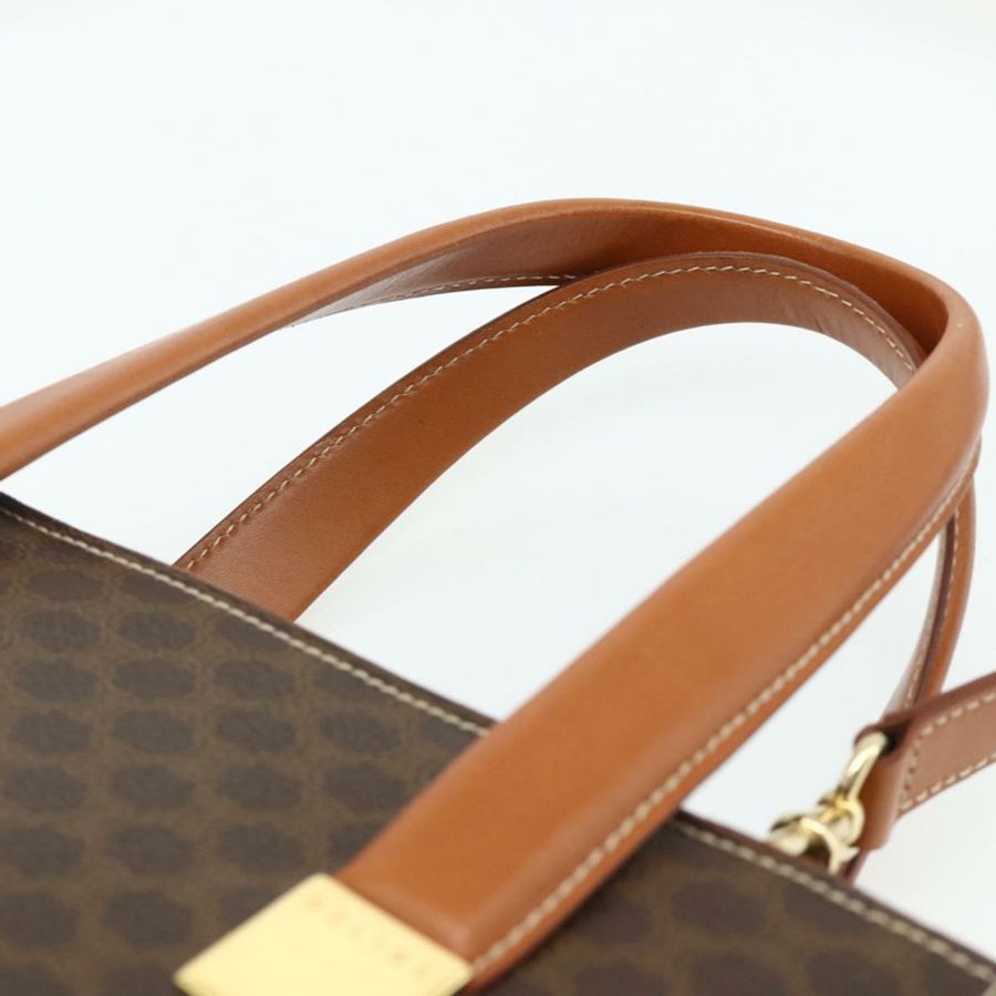 【日本直送】CELINE Macadam帆布手提包 PVC皮革 2way Brown Gold Auth 179713A-13