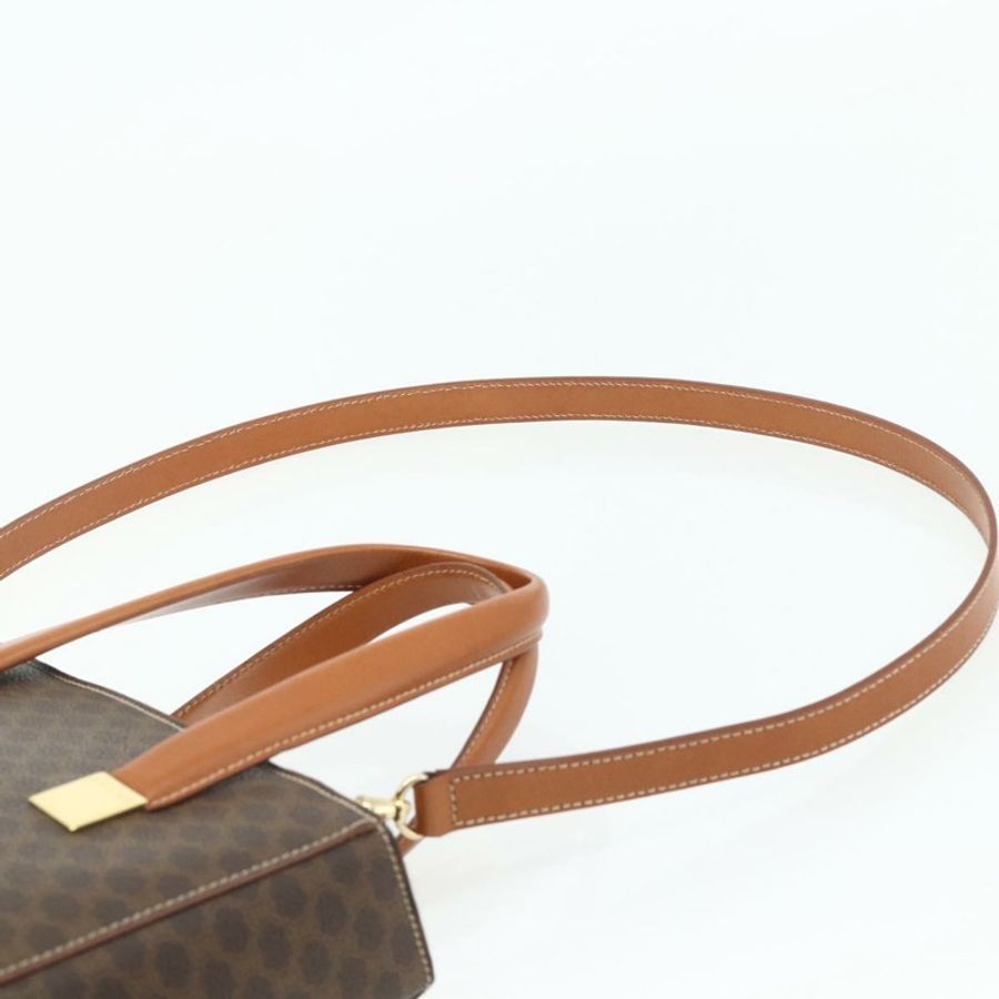 【日本直送】CELINE Macadam帆布手提包 PVC皮革 2way Brown Gold Auth 179713A-14