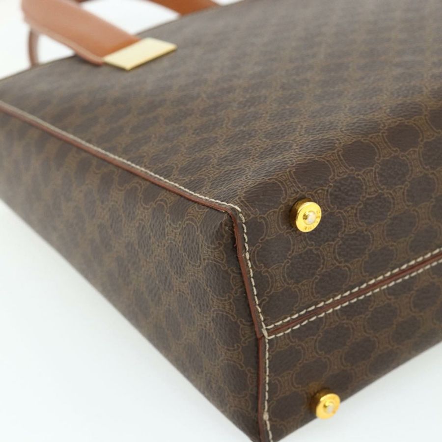 【日本直送】CELINE Macadam帆布手提包 PVC皮革 2way Brown Gold Auth 179713A-15