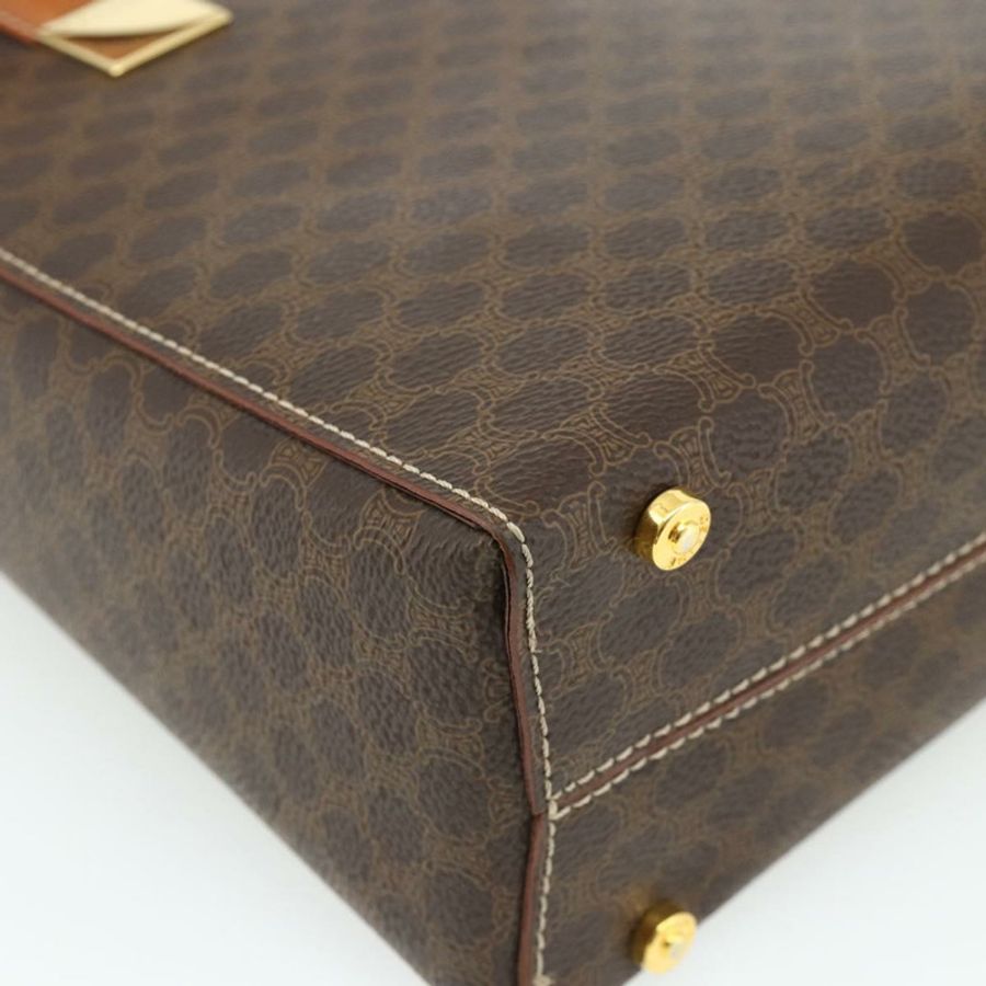 【日本直送】CELINE Macadam帆布手提包 PVC皮革 2way Brown Gold Auth 179713A-17