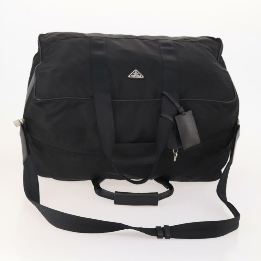 【日本直送】PRADA 波士頓包 尼龍 2way 黑色 銀色 Auth 178374-6